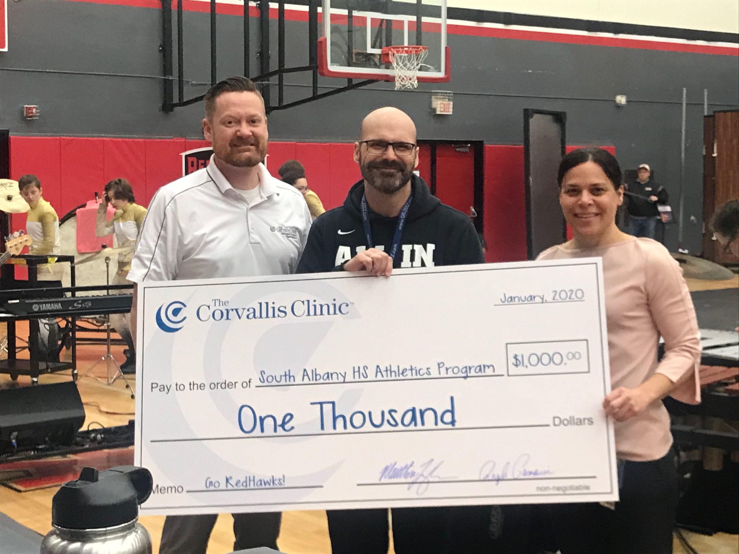 The Corvallis Clinic Presents 1000 Donation to South